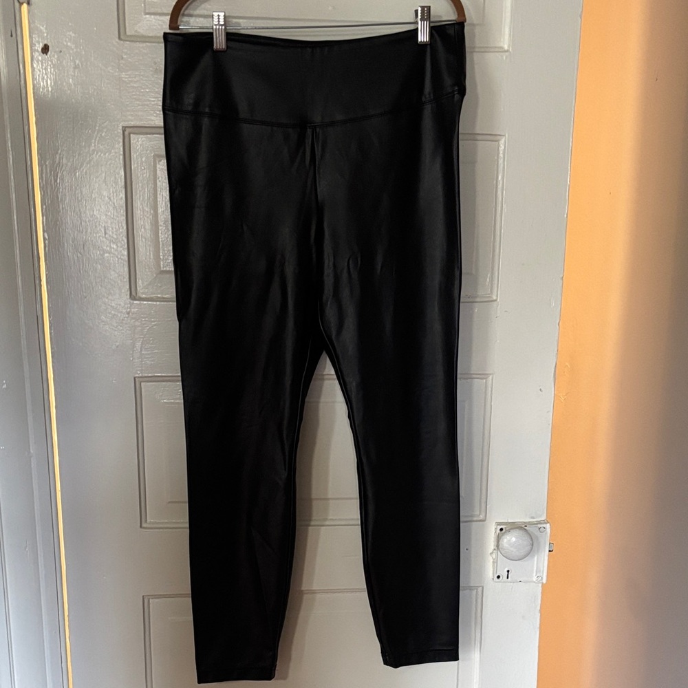 White House Black Market Faux Leather Runway leggings